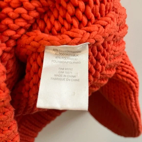 Tibi Tube Yarn Cropped Pullover Sweater Red - Picture 4 of 5